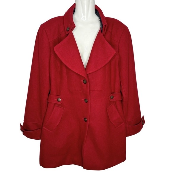 Cleo L/XL Deep Red Maroon Coat - Picture 1 of 15